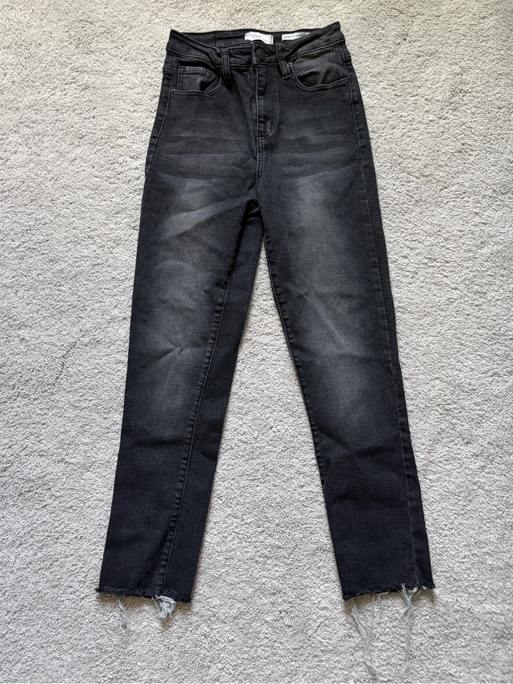 YMI Black High-Rise Ankle Straight Jeans
